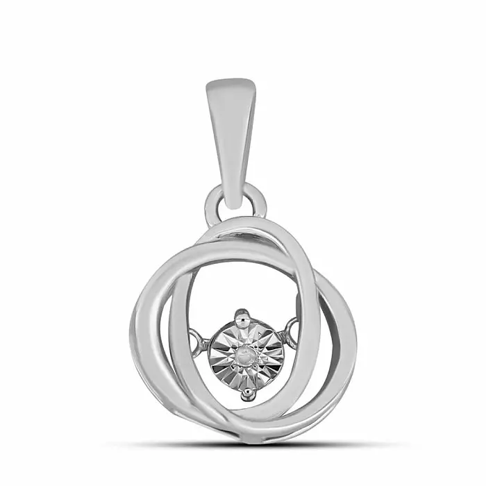 Přívěsek stříbrný s broušeným tancujícím diamantem Ag 925 037330 DIA - 1,2 cm, 1,6 g