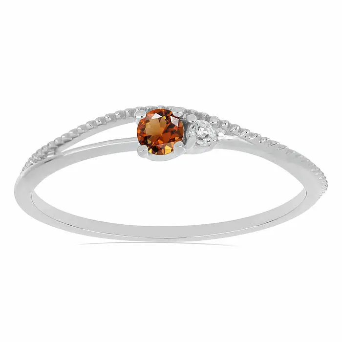 Prsten stříbrný s broušeným nanozultanitem a zirkonem Ag 925 031121 ZUL - 54 mm (US 7), 1,25 g