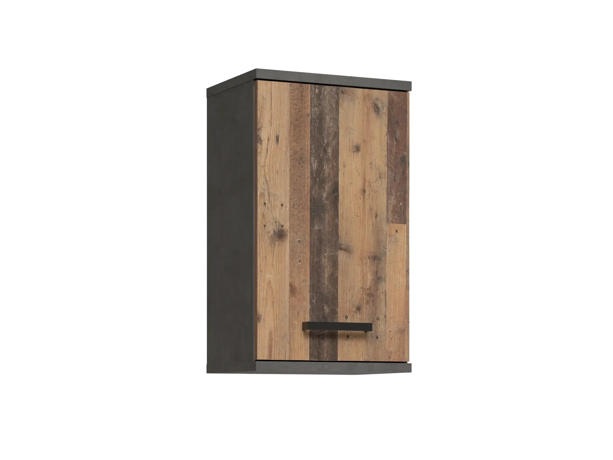 CANELU koupelnová horní skříňka, tmavě šedý beton/old-wood vintage