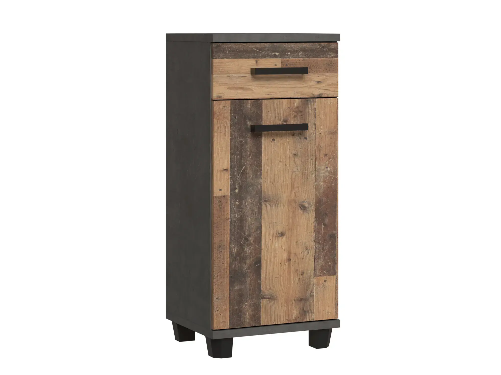 CANELU koupelnová spodní skříňka, tmavě šedý beton/old-wood vintage