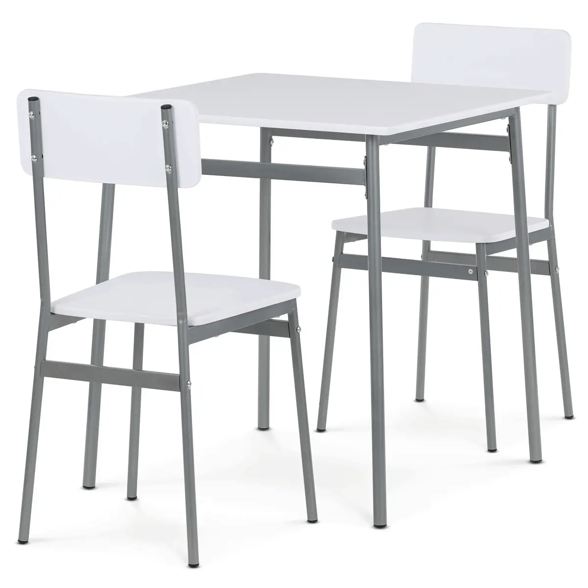 Jídelní set ORARHAL 1+2, dekor bílý, šedý kov