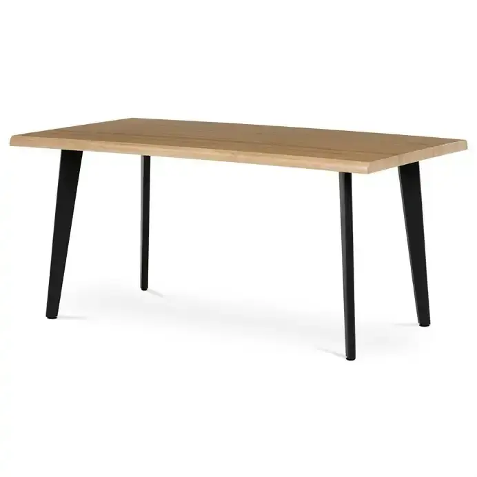 Jídelní stůl FENKALIV 160x90, dekor divoký dub, černý kov