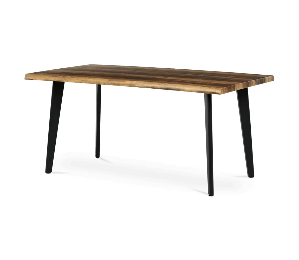 Jídelní stůl FENKALIV 160x90, dekor staré dřevo, černý kov