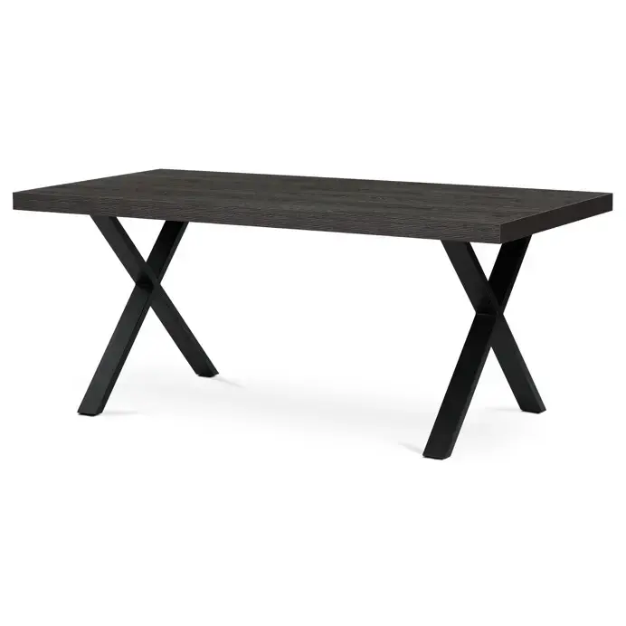 Jídelní stůl ZANWELHAL, 180x90x76 cm, šedý dub/černá
