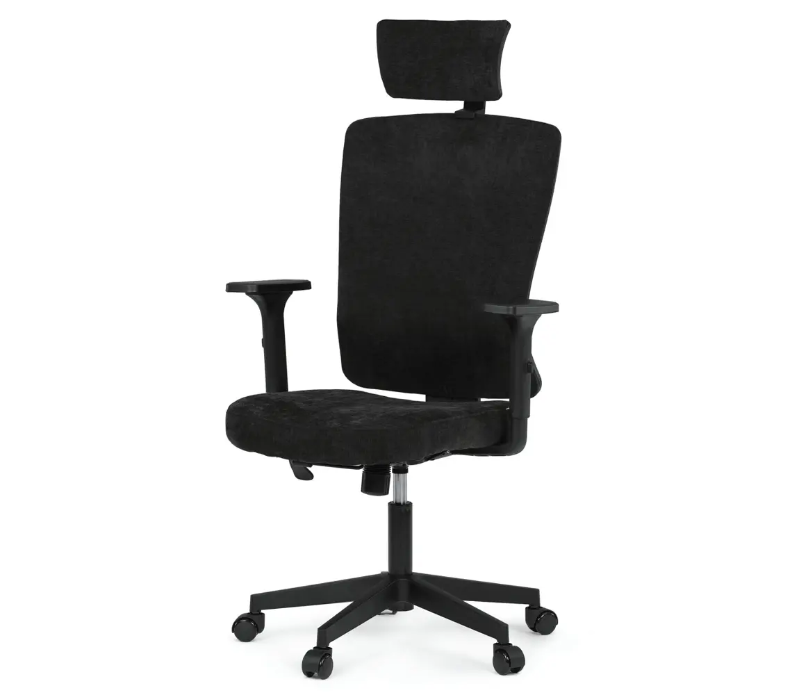 Kancelářská židle BELCANWEL, černá látka, plastový kříž, houpací mechanismus