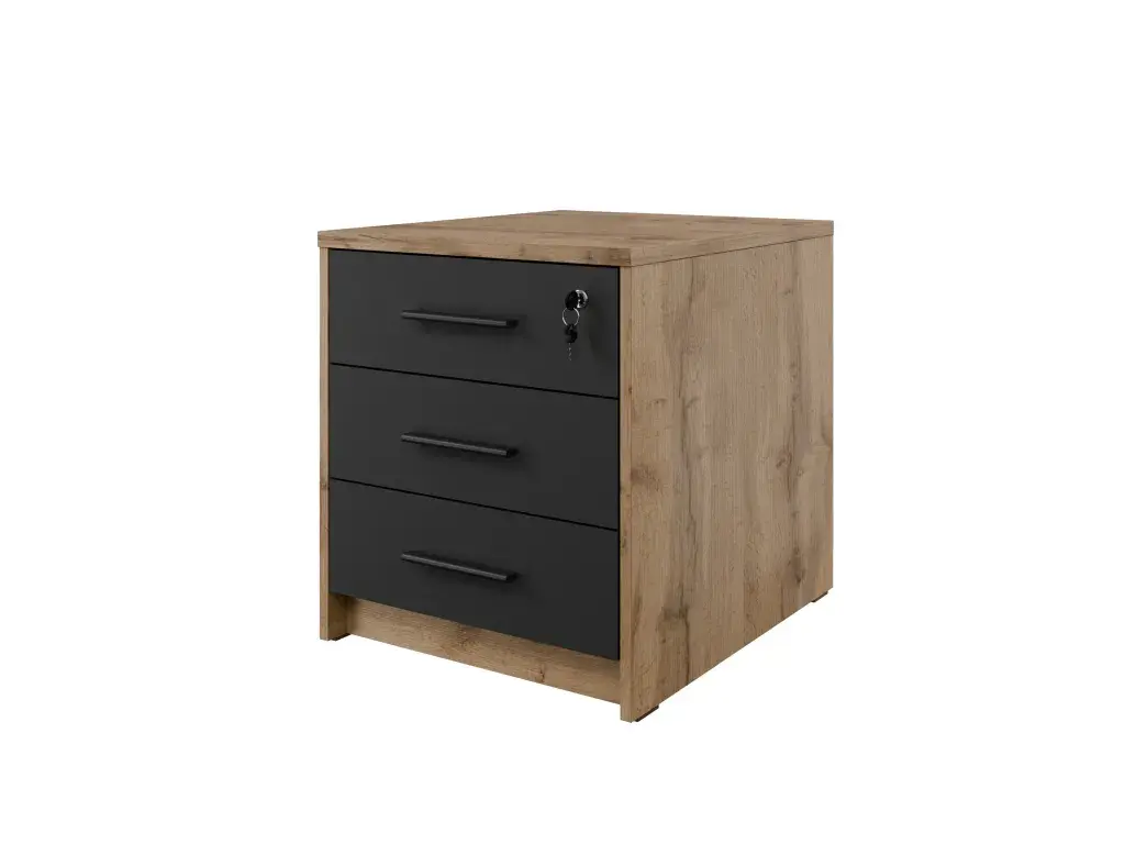 Uzamykatelná komoda pod tiskárnu NEJBY GIANNI, hloubka 60 cm, dub wotan/antracit