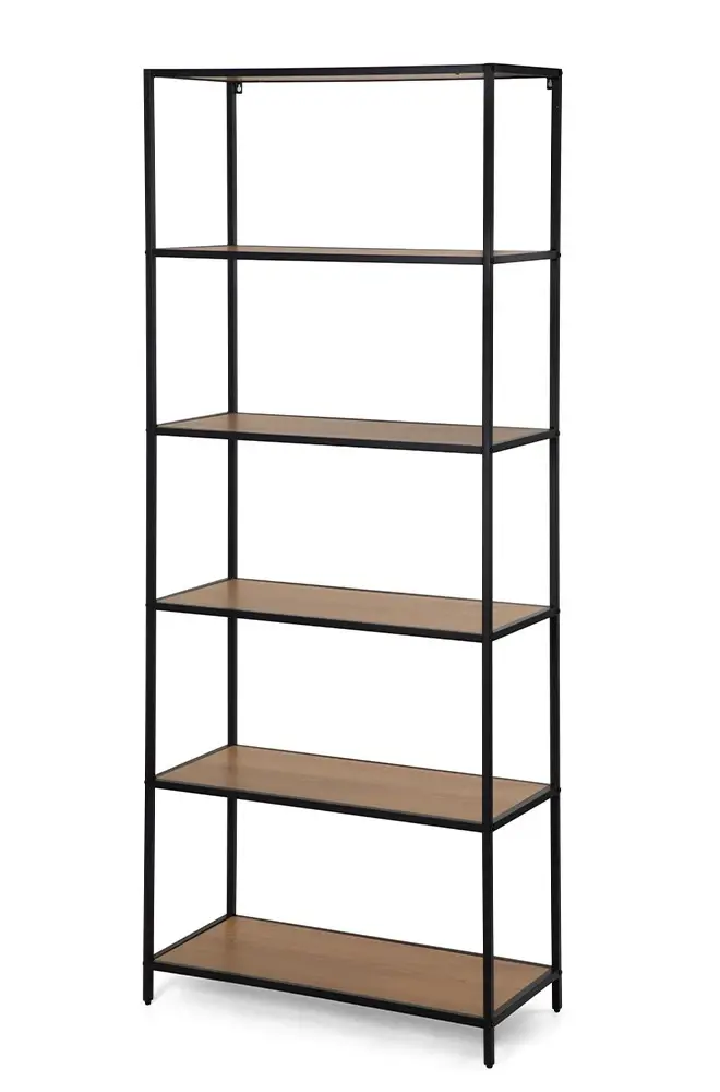 Regál ZELCAN 2, přírodní/kov