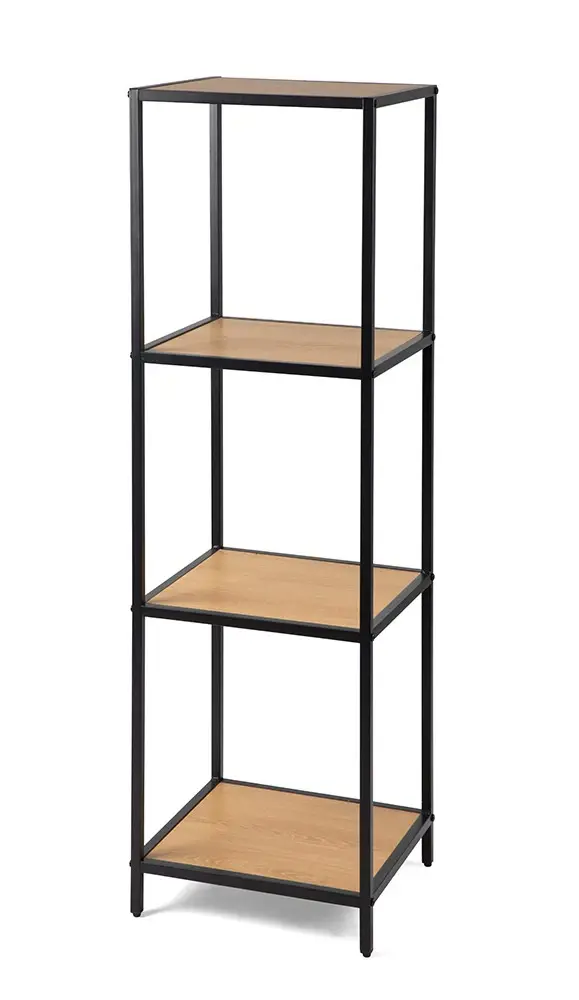 Regál ZELCAN 4, přírodní/kov