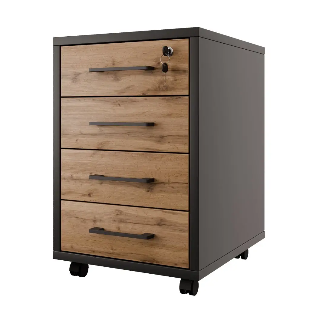 Uzamykatelný kontejner NEJBY GIANNI PREMIUM, antracit/dub wotan