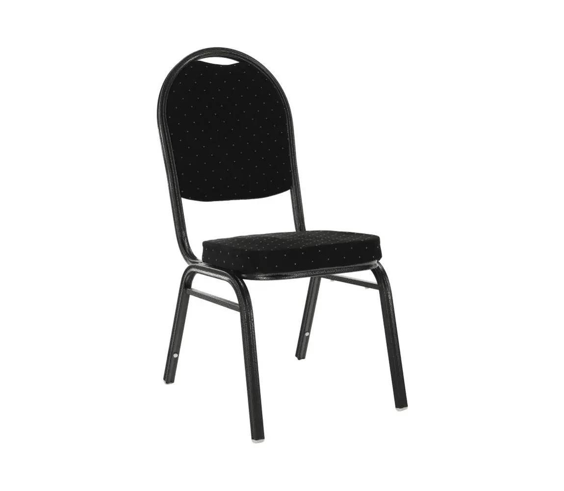 Židle RANGIFER stohovatelná, černá látka/šedý rám