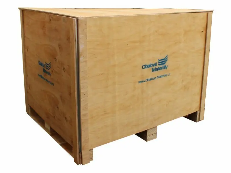 TAVOBAL 601907 Dřevěný box S7 - 1208*1008*912mm, skládací bedna s ližinou, překližka