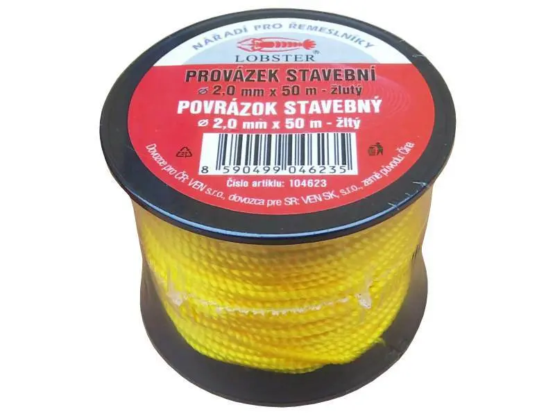 Provázek stavební 2,0mm*50m žlutý