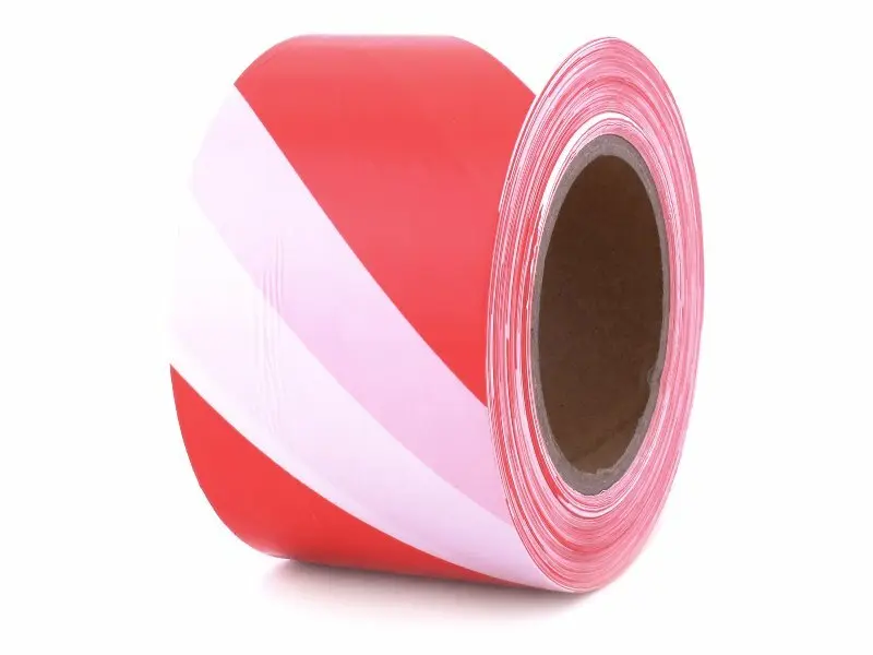 TAVOBAL Červeno-bílá vytyčovací bezpečnostní páska 80 mm*200 m