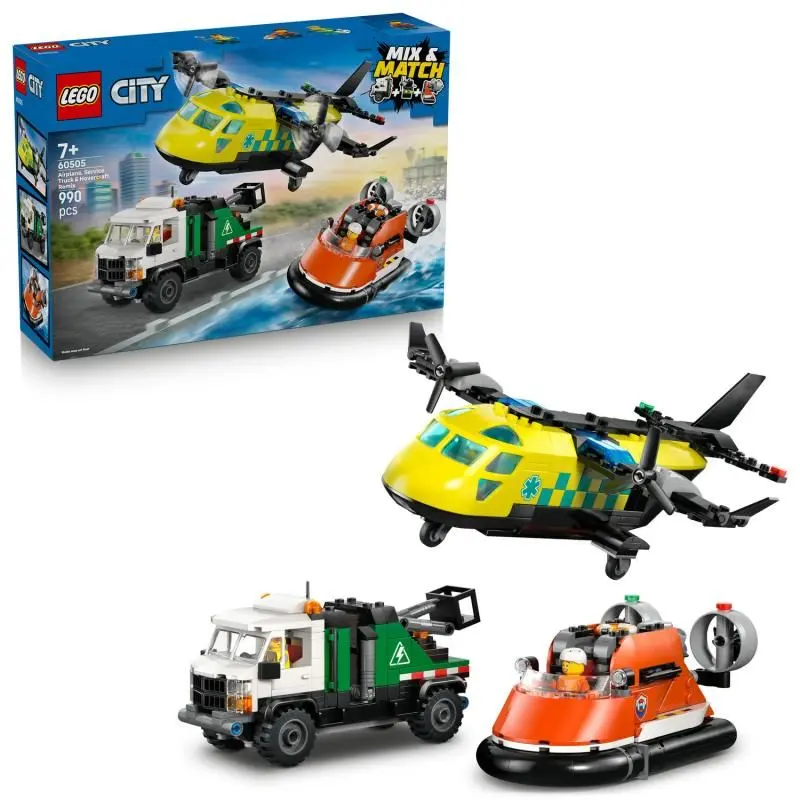 Lego® city 60505 remix: letadlo, servisní vůz a vznášedlo