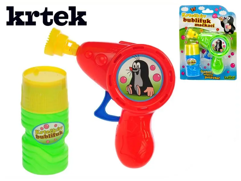 Bublifuk mačkací Krtek 55 ml červený
