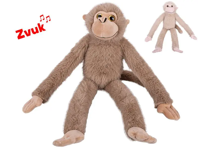 Mikro Opice plyšová 55cm na baterie se zvukem 2barvy