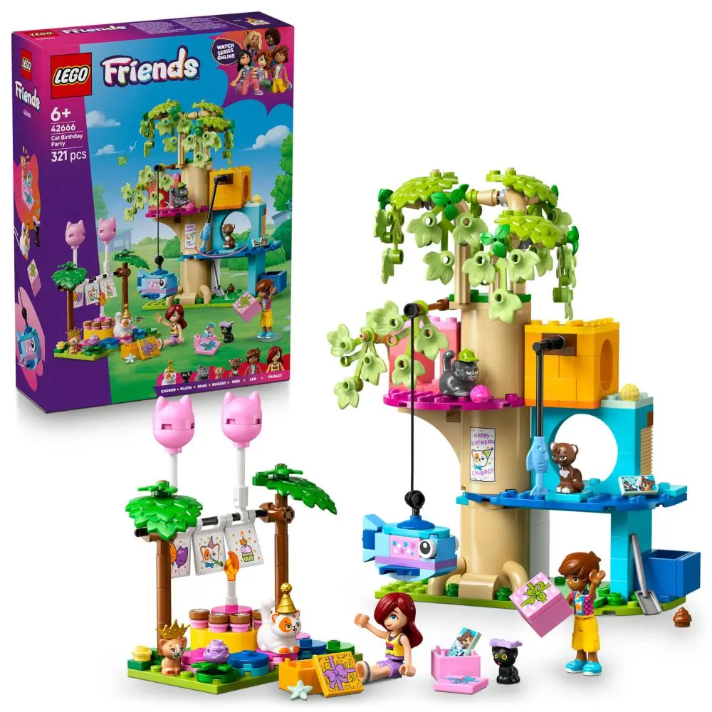 Lego® friends 42666 kočičí narozeninová oslava a dům na stromě
