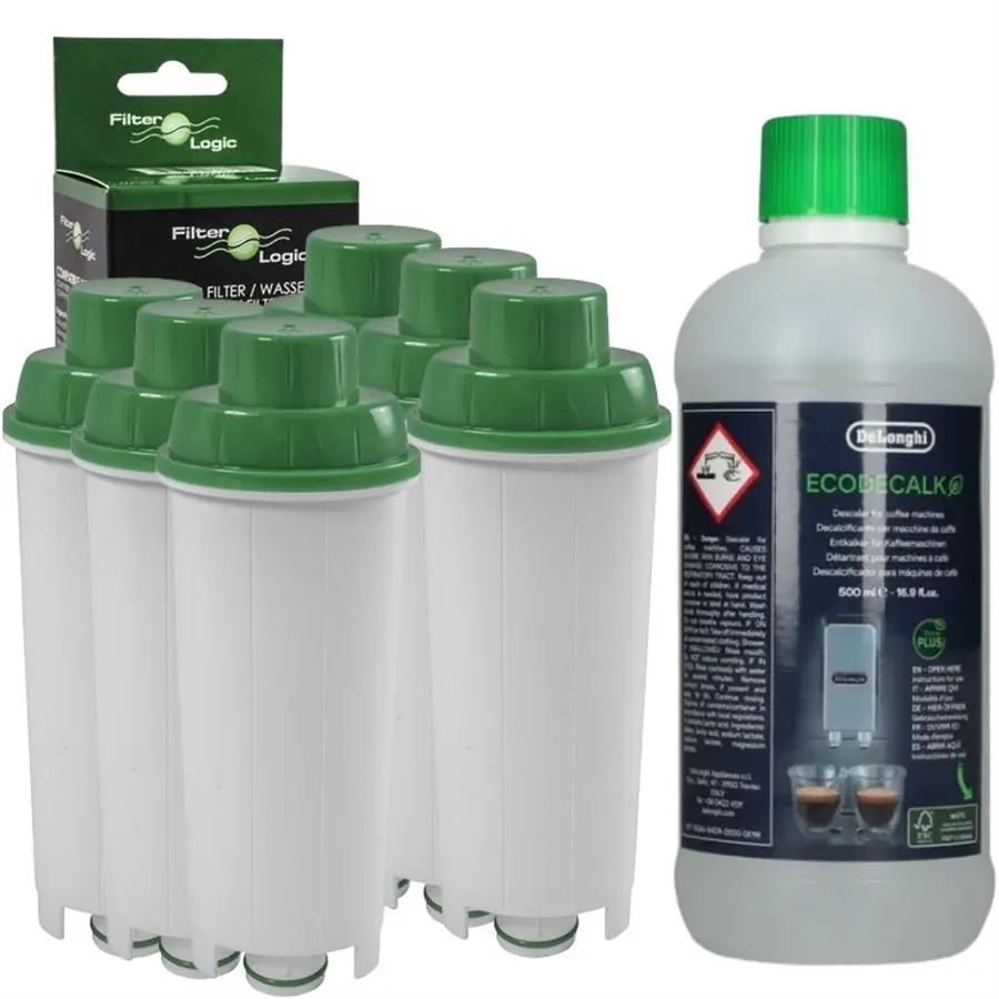 Filter Logic CFL-950B filtr (za DeLonghi DLS C002) 6 ks + DeLonghi EcoDecalk odvápňovač 500 ml