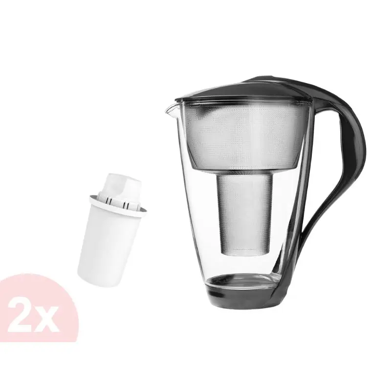 Dafi Crystal LED skleněná filtrační konvice grafitová + 2 ks filtru Dafi Classic
