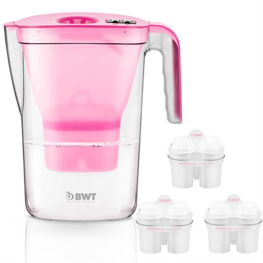 Filtrační konvice BWT VIDA růžová + 3 ks filtr BWT Mg2+