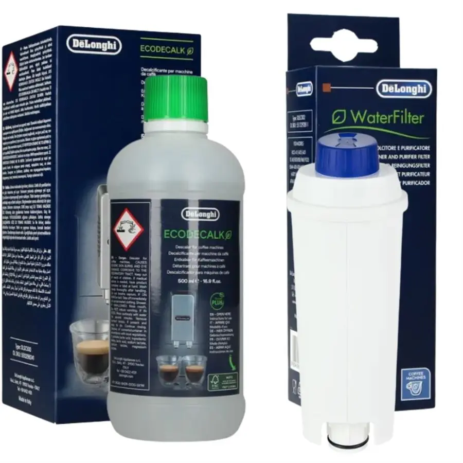 DeLonghi DLS C002 vodní filtr 1 ks + DeLonghi EcoDecalk odvápňovač 500 ml 1 ks