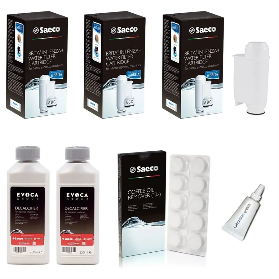 Saeco / Philips Brita Intenza+ 3 ks + Saeco CA6700 500 ml + CA6704/99 tbl. + Saeco mazivo
