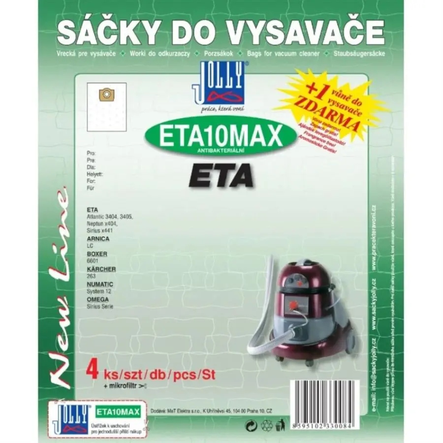 Jolly textilní sáčky do vysavače ETA 10 MAX 4 ks 3008S