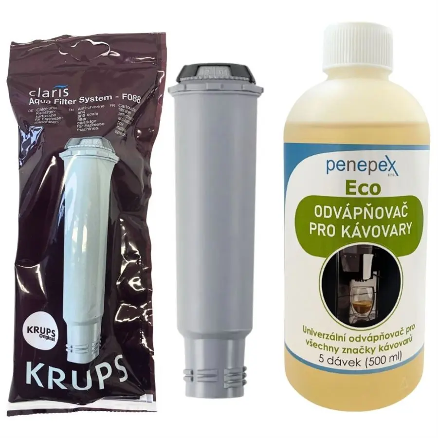 Krups F08801 Aqua Filter Claris filtr do kávovaru + Penepex Eco univerzální odvápňovač 500 ml
