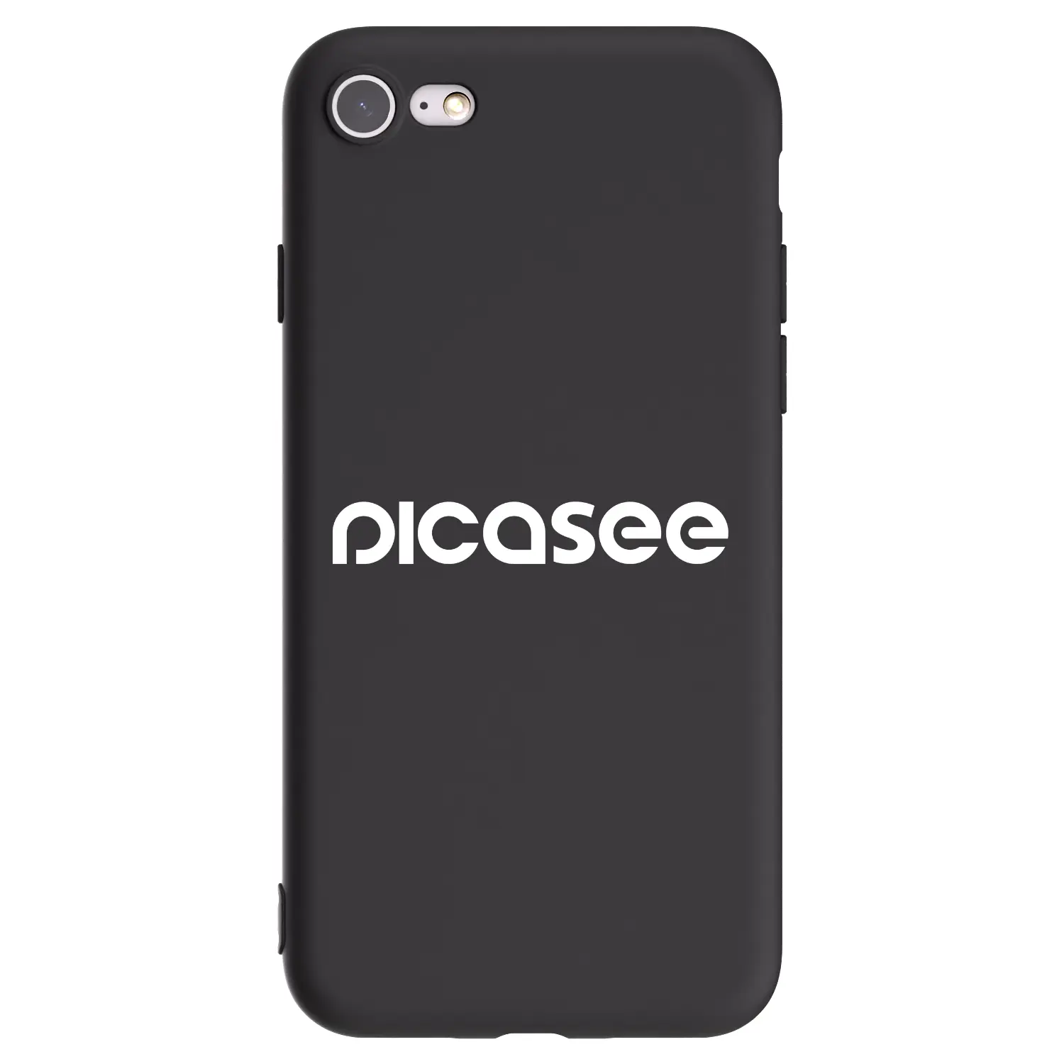 Silikonový černý obal pro Apple iPhone SE 2022 - Picasee - new logo - white