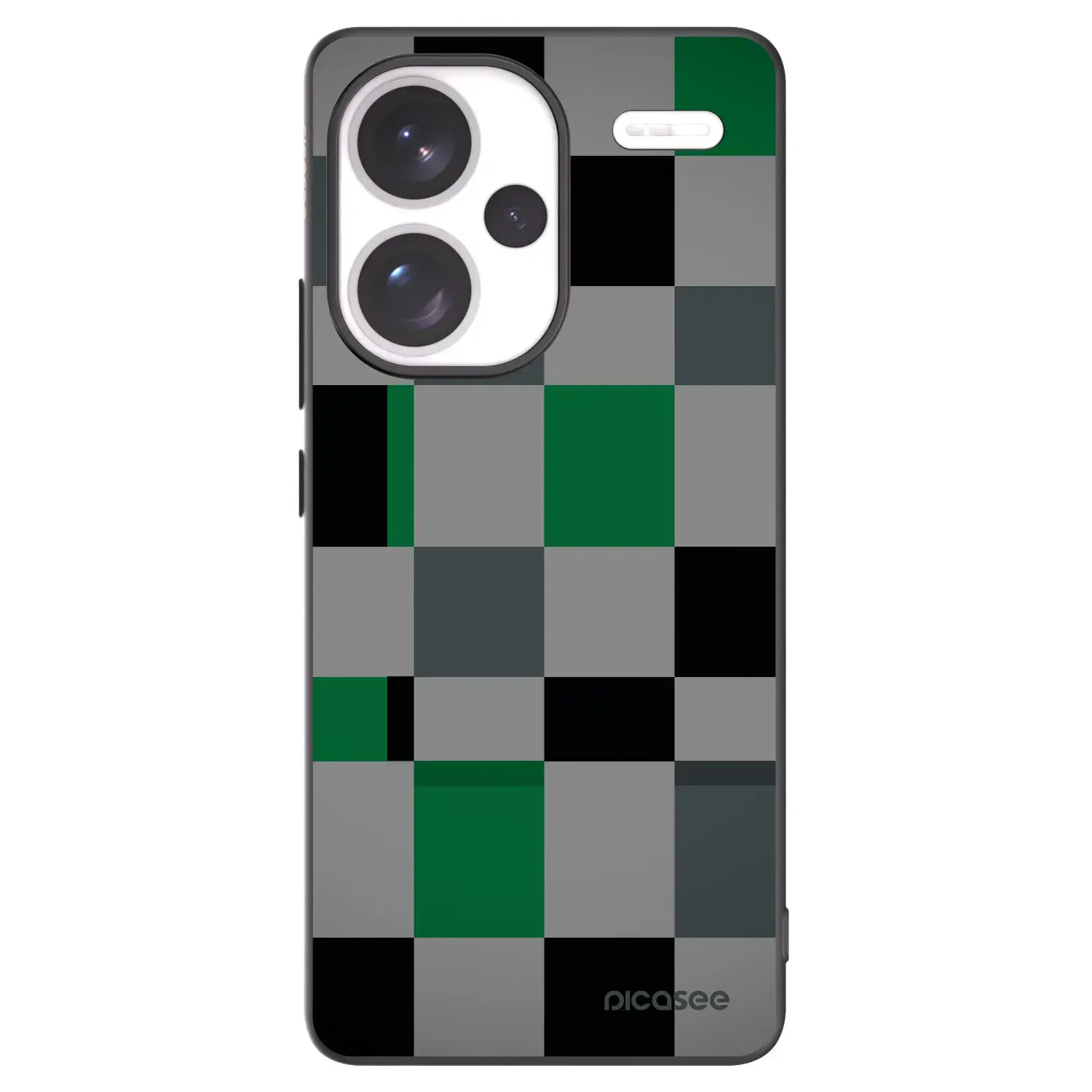 Silikonový černý obal pro Xiaomi Redmi Note 13 Pro+ 5G - Block Grid