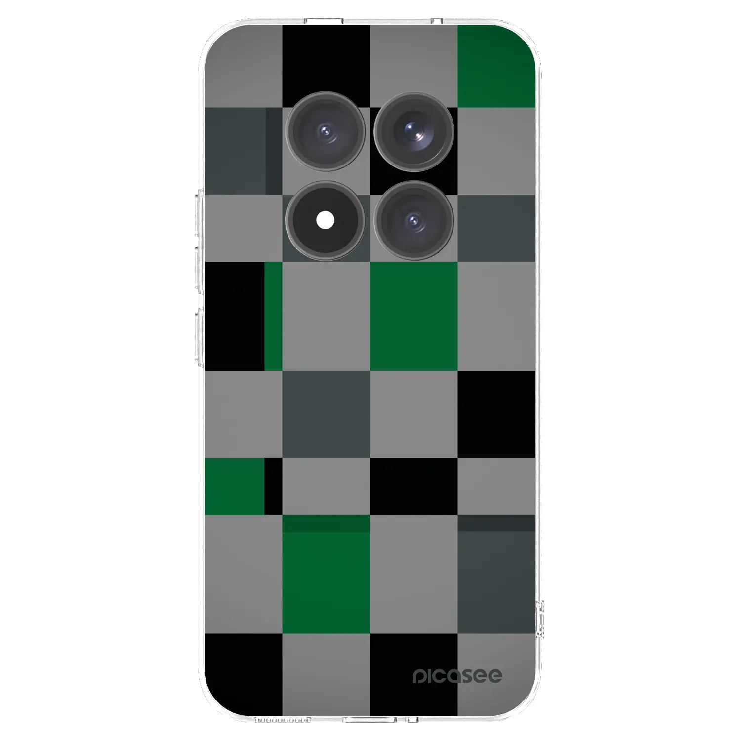 Silikonový průhledný obal pro Xiaomi Redmi Note 15 Pro+ - Block Grid