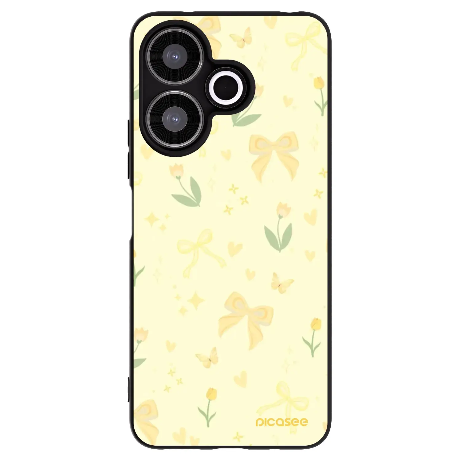 Silikonový černý obal pro Xiaomi Redmi 13 4G - Honey Blossom