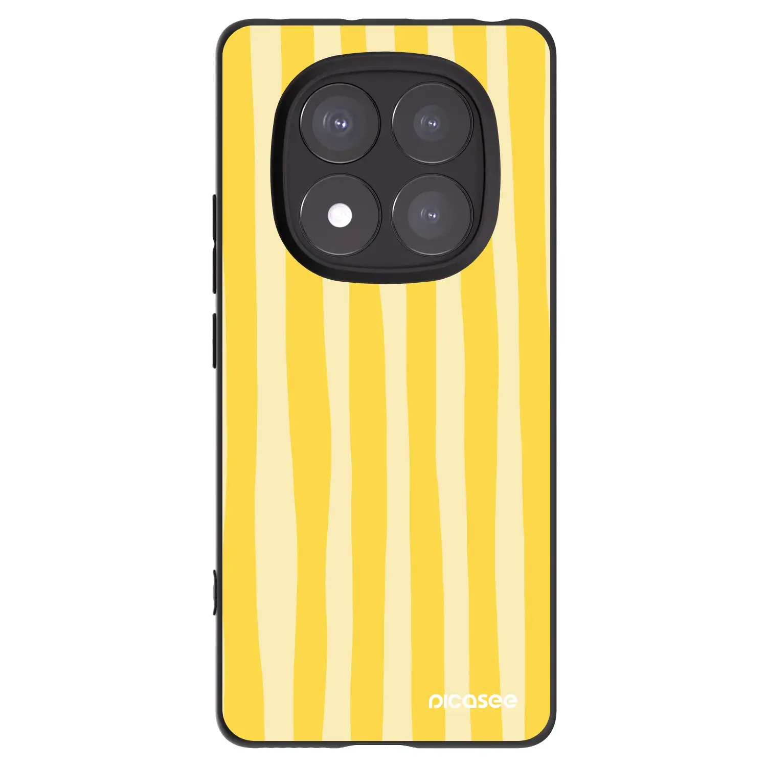 Silikonový černý obal pro Xiaomi Redmi Note 14 Pro+ 5G - Lines lemon