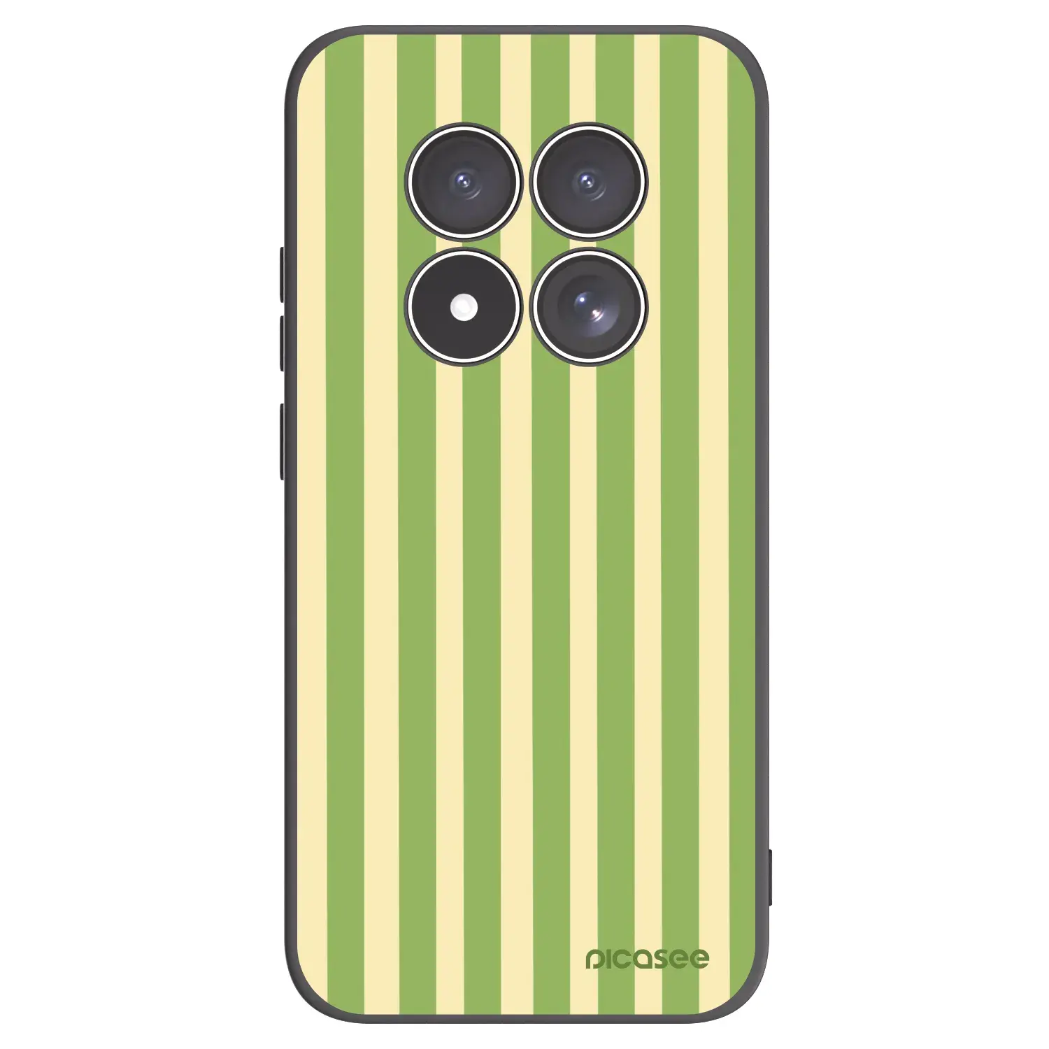 Silikonový černý obal pro Xiaomi Redmi Note 15 Pro 4G - Lines Matcha