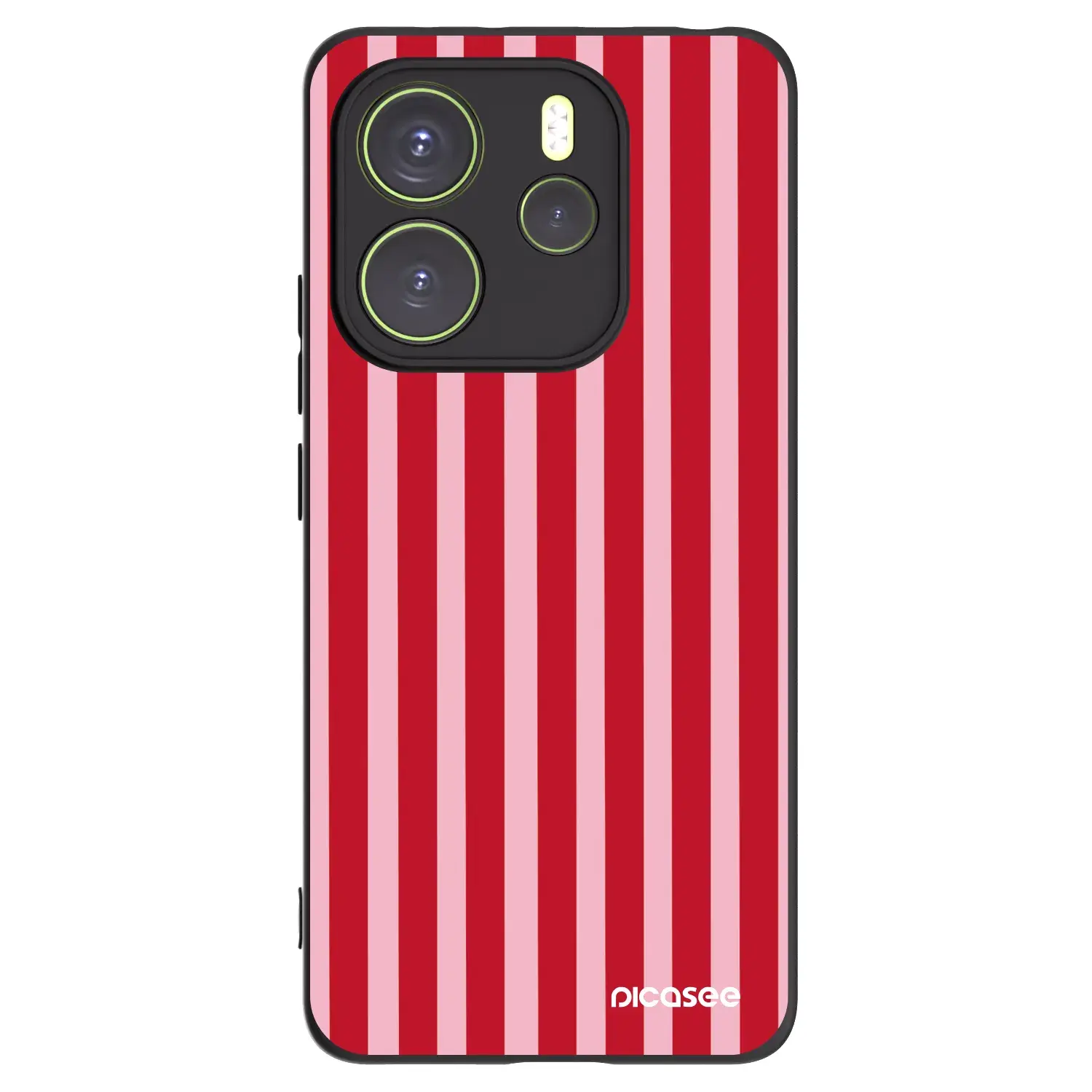Silikonový černý obal pro Xiaomi Redmi Note 14 4G - Lines red