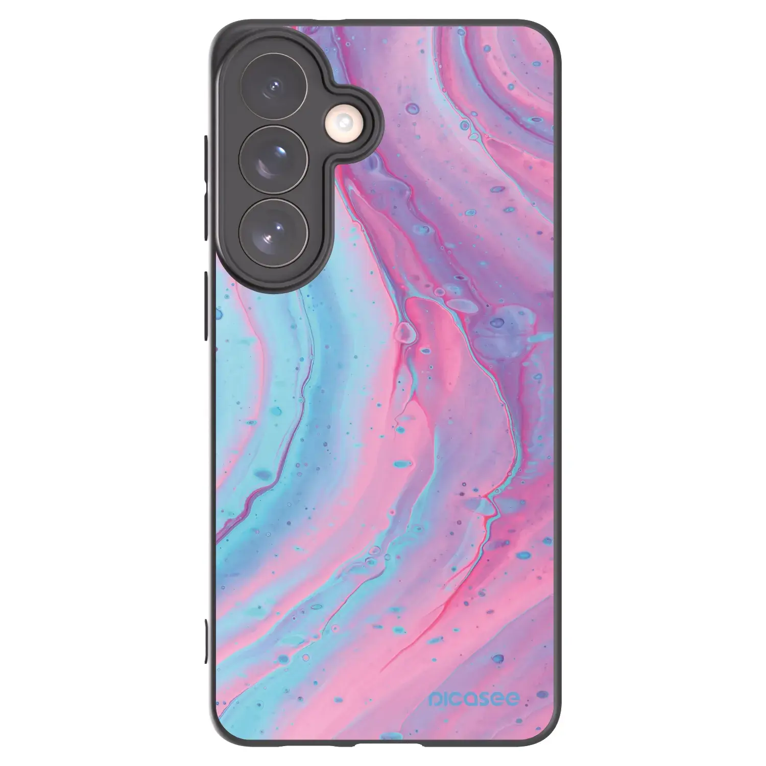 Silikonový černý obal pro Samsung Galaxy S26+ - Pink liquid