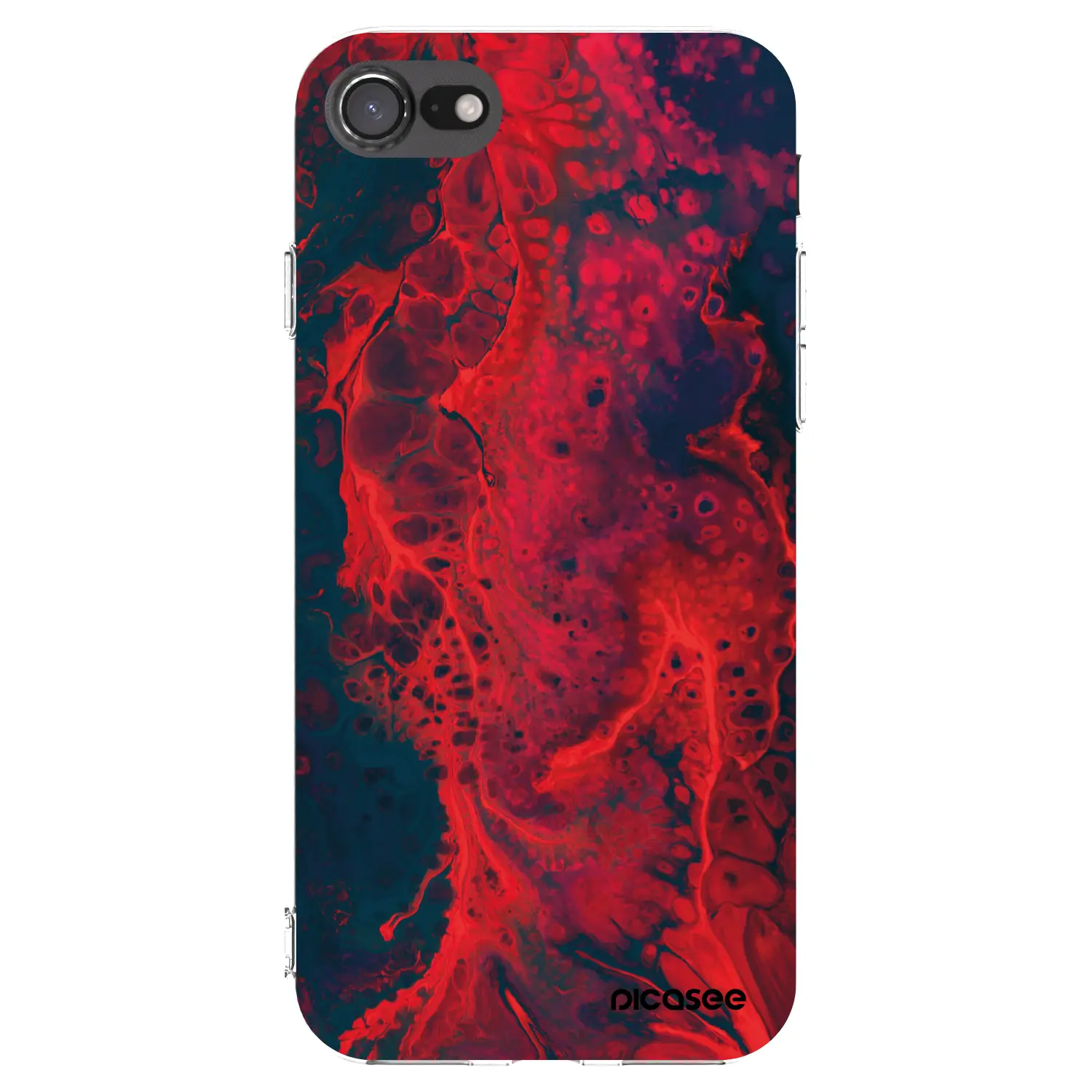 Silikonový průhledný obal pro Apple iPhone SE 2022 - Organic red