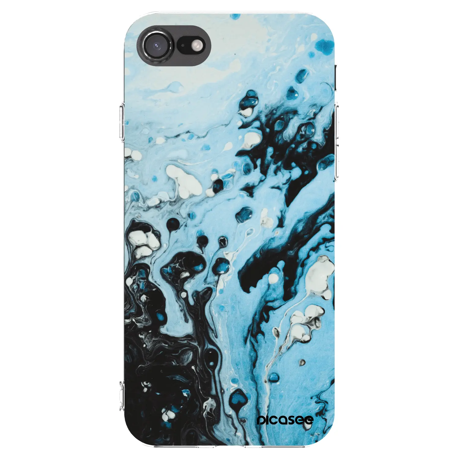 Silikonový průhledný obal pro Apple iPhone SE 2022 - Organic blue
