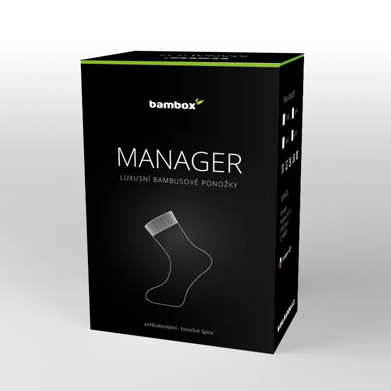 EXTRA BOX - MANAGER luxusní bambusové ponožky Bambox 43-46 mix barev 4 páry