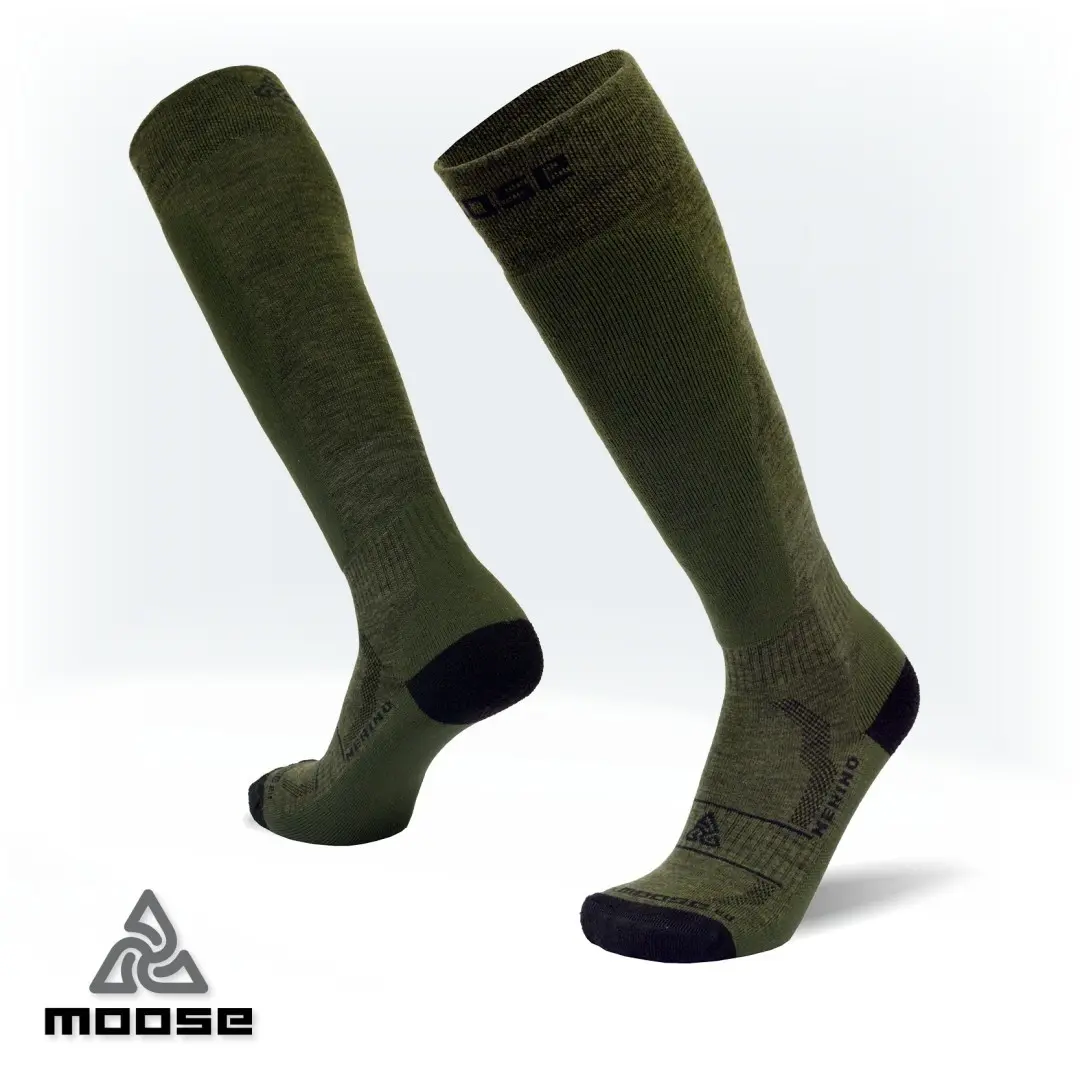 HUNTER LONG merino army outdoorové podkolenky Moose zelená