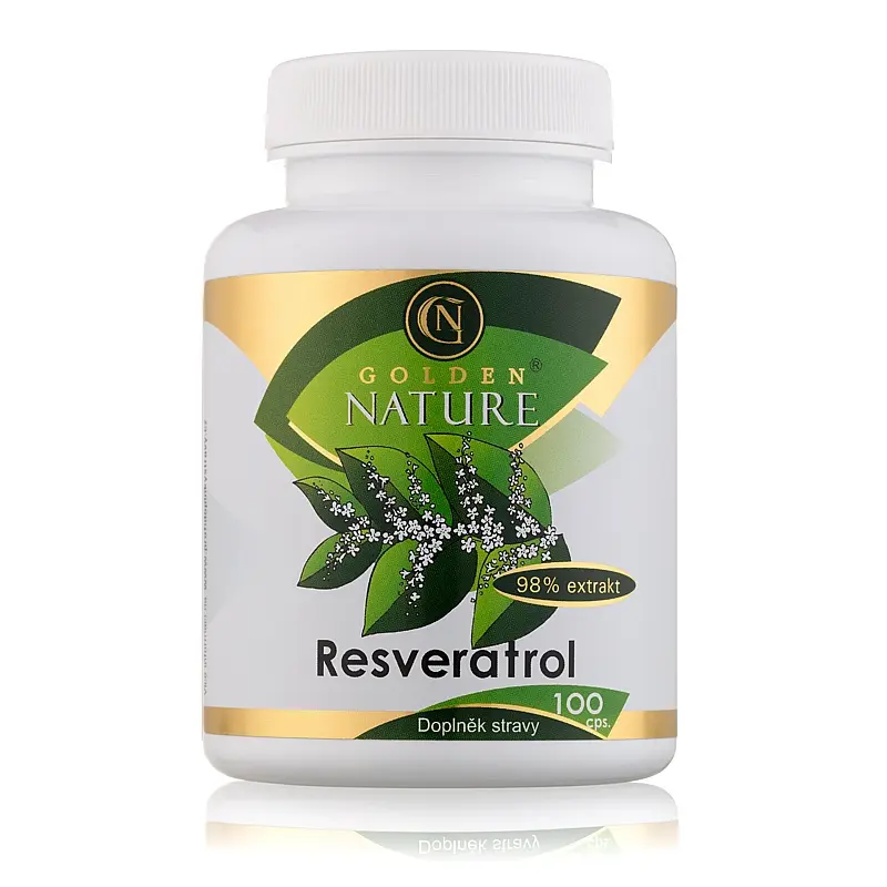 Golden Natur Resveratrol 98% extrakt 100 kapslí