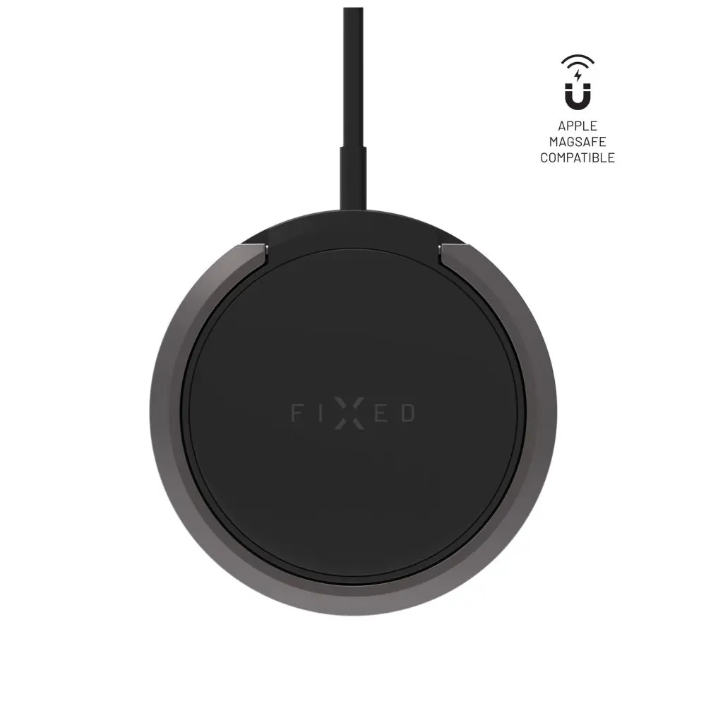 FIXED MagPad bezdrátová MagSafe nabíječka se stojánkem (15W) černá