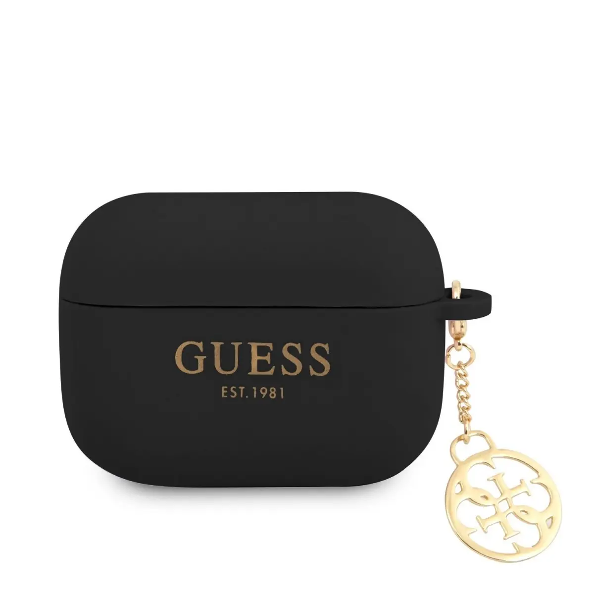Guess 4G Charm Silikonové Pouzdro pro Airpods Pro černé