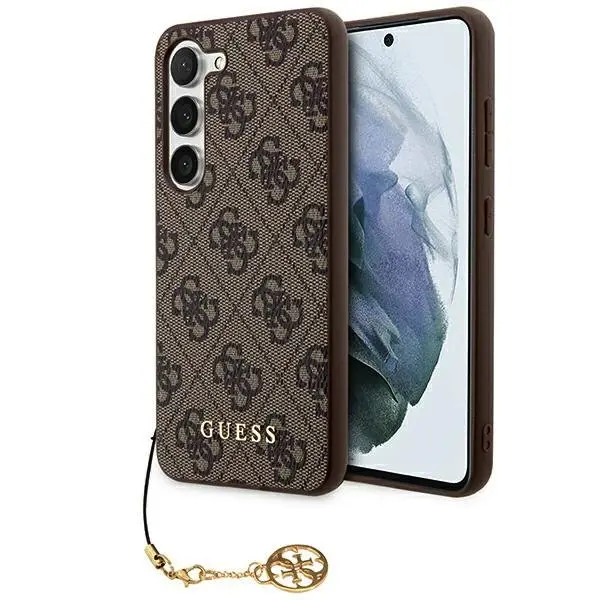 Guess 4G Charm Zadní Kryt pro Samsung Galaxy A35 5G Brown GUHCSA35GF4GBR