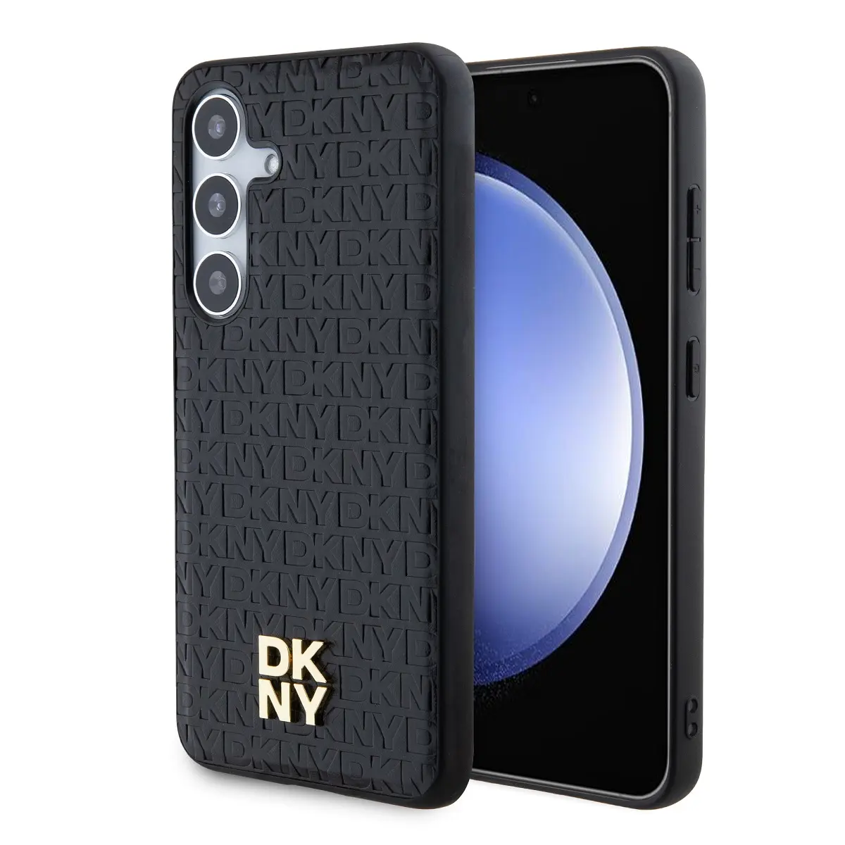 DKNY PU Leather Repeat Pattern Stack Logo Magsafe Zadní Kryt pro Samsung Galaxy S24 Black DKHMS24SPSHRPSK