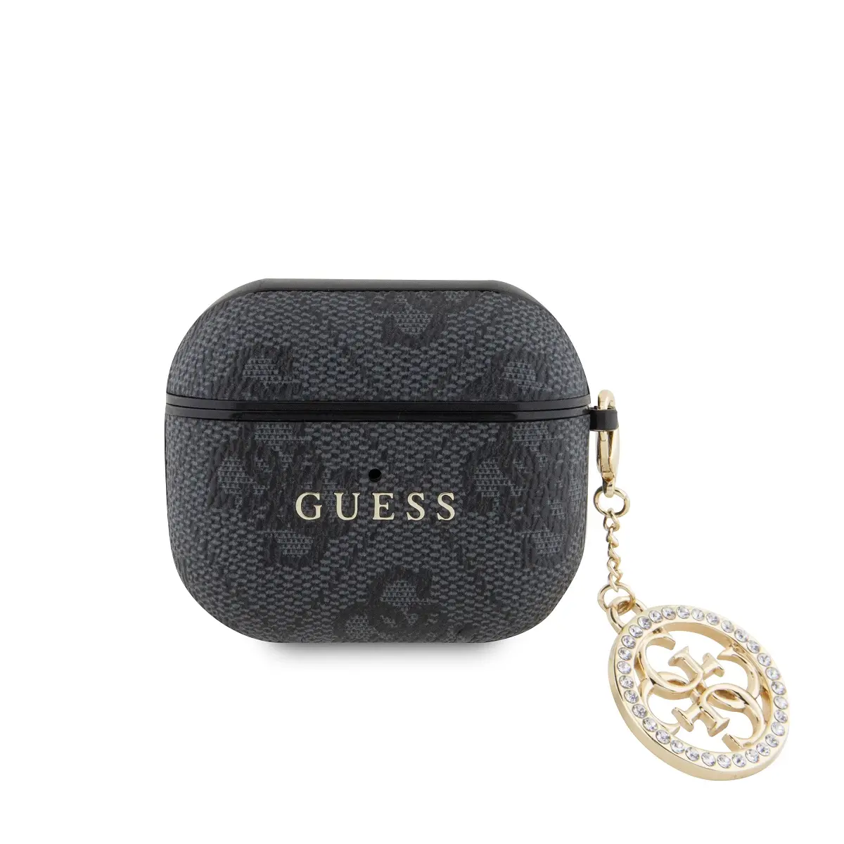 Guess 4G Script PC/PU Charm pouzdro pro AirPods 3 černé