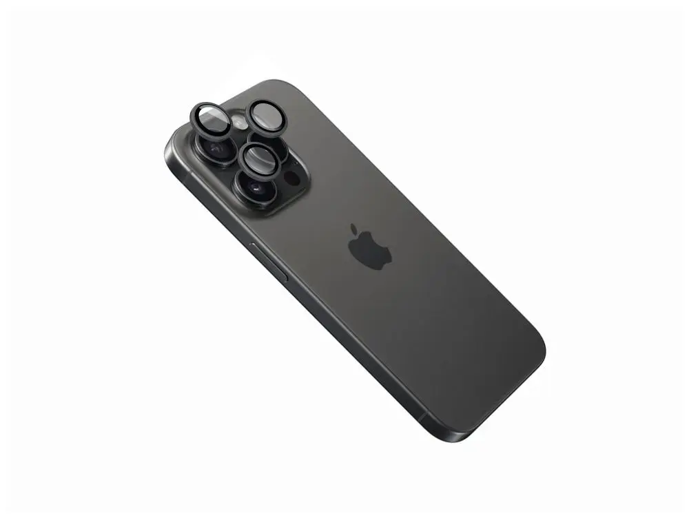 Ochranná skla čoček fotoaparátů FIXED Camera Glass pro Apple iPhone 17, černá