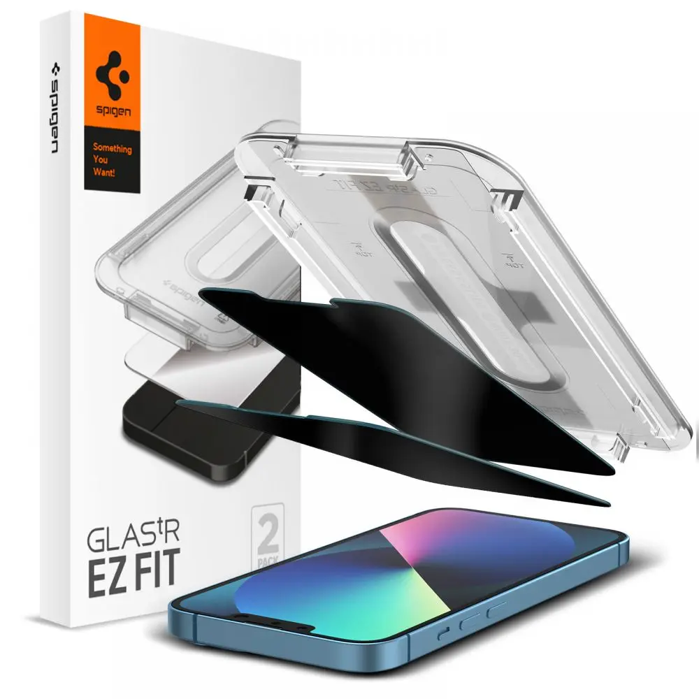 Spigen Glas.tR EZ-FIT (2 balení) ochranné sklo pro - iPhone 13 pro Max / 14 Plus - Anti spy