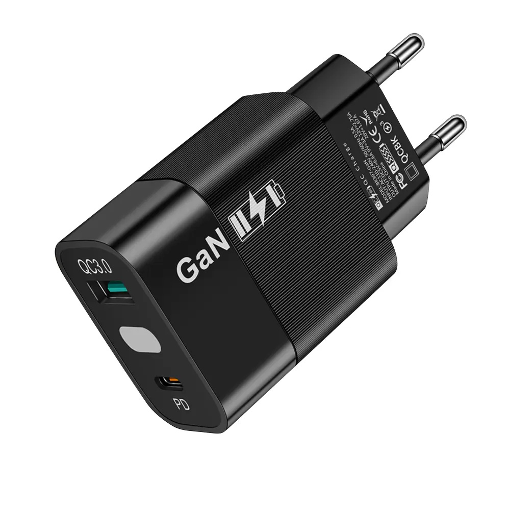 Techsuit nabíječka GaN 65W, USB + USB-C, černá