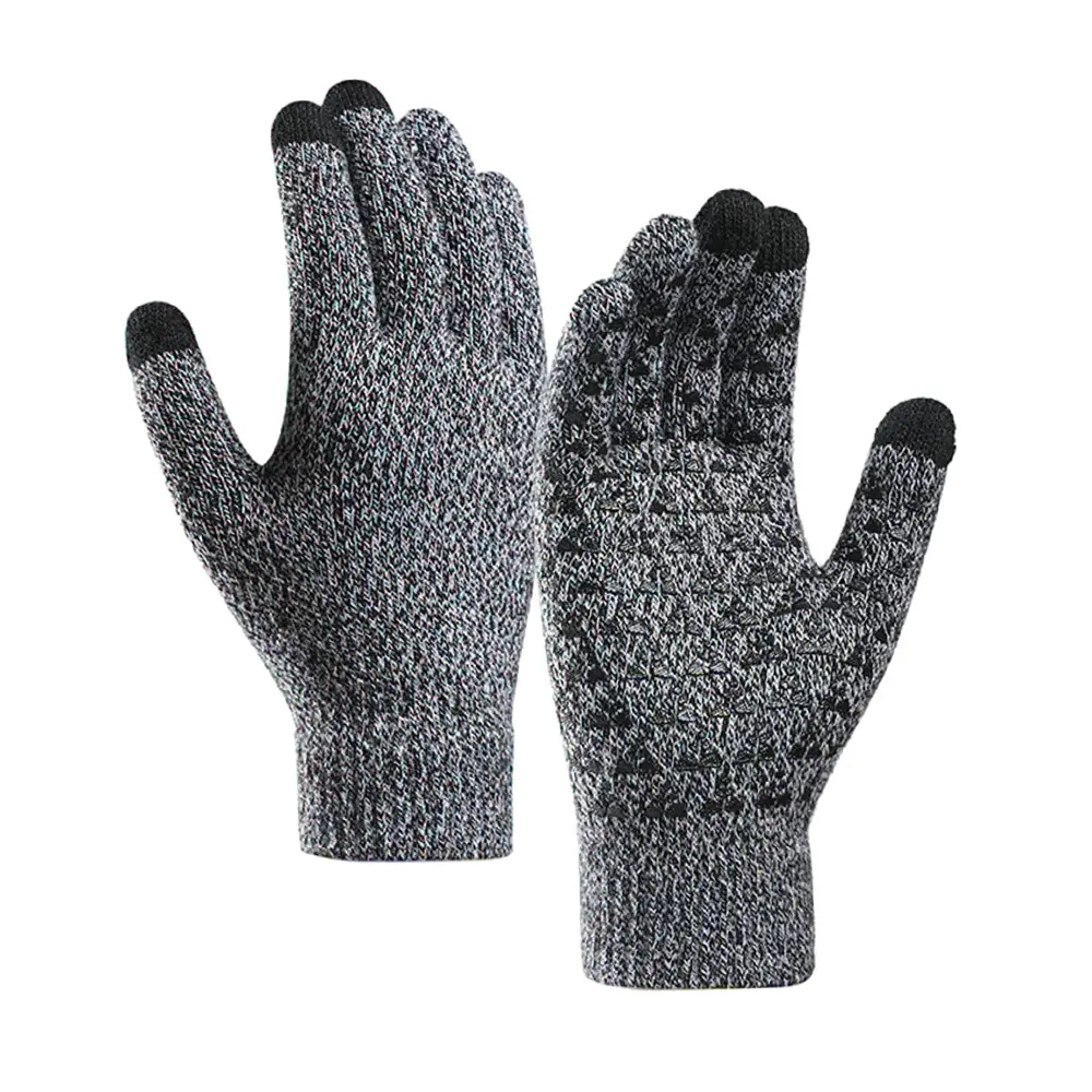 Iwarm rukavice ST0018 prémiová vlna s protiskluzovými detaily velikost 23 cm černá šedá